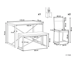 Shop Beliani 4-Istuttava Ruokailuryhma Vaalea Puu/Musta Flixton