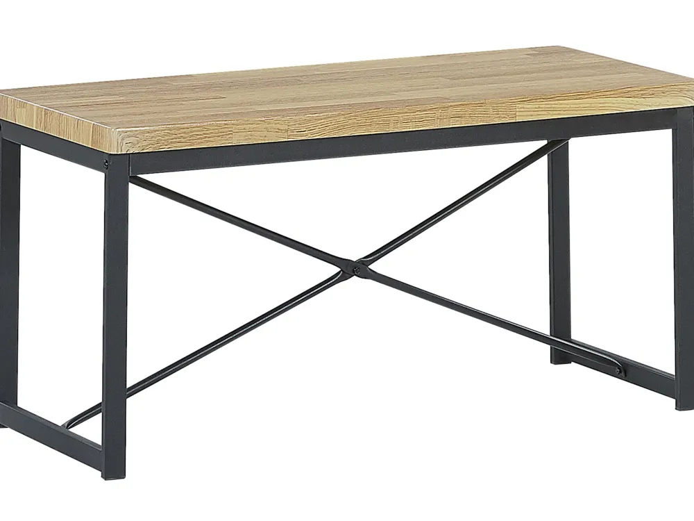 Shop Beliani 4-Istuttava Ruokailuryhma Vaalea Puu/Musta Flixton