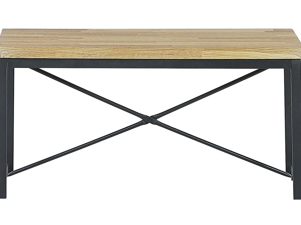 Shop Beliani 4-Istuttava Ruokailuryhma Vaalea Puu/Musta Flixton