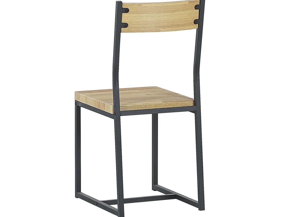 Shop Beliani 4-Istuttava Ruokailuryhma Vaalea Puu/Musta Flixton