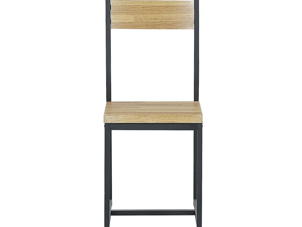 Shop Beliani 4-Istuttava Ruokailuryhma Vaalea Puu/Musta Flixton