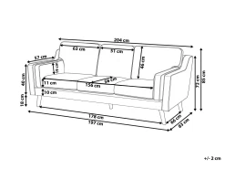 Sohvat<Beliani 3-Istuttava Ruskea Tekonahkainen Sohva Lokka