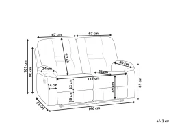 Cheap Beliani 2-Istuttava Saadettava Keinonahkainen Sohva Ruskea Bergen