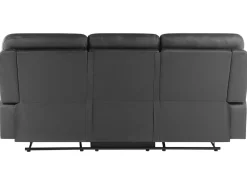 Fashion Beliani 3-Istuttava Saadettava Keinonahkainen Sohva Musta Bergen