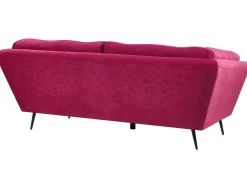 Sohvat<Beliani 3-Istuttava Samettinen Punainen Sohva Lenvik
