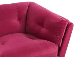 Sohvat<Beliani 3-Istuttava Samettinen Punainen Sohva Lenvik