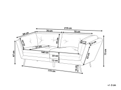 Sohvat<Beliani 3-Istuttava Samettinen Punainen Sohva Lenvik