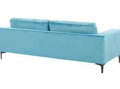 Best Beliani 3-Istuttava Samettisohva Vaaleansininen Vadstena