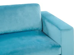 Best Beliani 3-Istuttava Samettisohva Vaaleansininen Vadstena