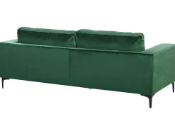 Sohvat<Beliani 3-Istuttava Samettisohva Vihrea Vadstena