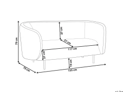 Sohvat<Beliani 2-Istuttava Sohva Buklee Musta Loen