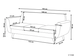 Sohvat<Beliani 3-Istuttava Sohva Irrotettavilla Paallisilla Vihrea Sametti Bernes