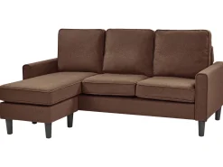 Sohvat<Beliani 3-Istuttava Sohva Ja Rahi Kangas Ruskea Avesta