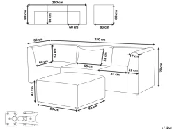 Store Beliani 3-Istuttava Sohva Ja Rahi Vakosametti Ruskeanharmaa Lemvig