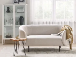 Discount Beliani 2-Istuttava Sohva Kangas Beige/Musta Loen