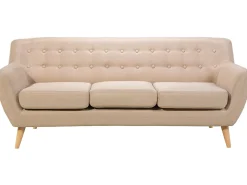 Sohvat<Beliani 3-Istuttava Sohva Kangas Beige Motala