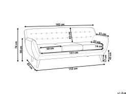 Sohvat<Beliani 3-Istuttava Sohva Kangas Beige Motala