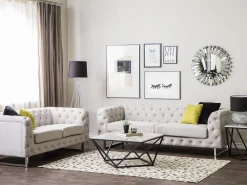 Best Sale Beliani 2-Istuttava Sohva Kangas Beige Vissland