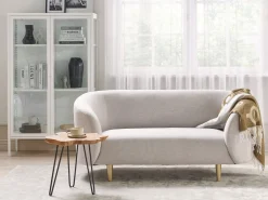 Sohvat<Beliani 2-Istuttava Sohva Kangas Beige/Kulta Loen