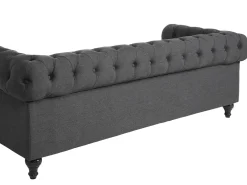 Sohvat<Beliani 3-Istuttava Sohva Kangas Harmaa Chesterfield