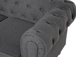 Sohvat<Beliani 3-Istuttava Sohva Kangas Harmaa Chesterfield