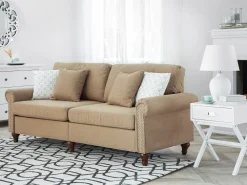 Sohvat<Beliani 3-Istuttava Sohva Kangas Hiekanruskea Otra