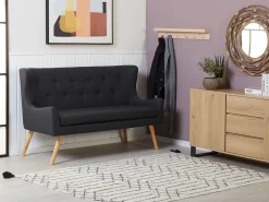 Sohvat<Beliani 2-Istuttava Sohva Kangas Musta Skibby