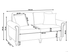 Shop Beliani 2-Istuttava Sohva Kangas Tummanharmaa Otra