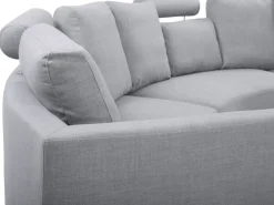 Best Sale Beliani 7-Istuttava Sohva Kangas Vaaleanharmaa Rotunde