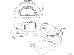 Best Sale Beliani 7-Istuttava Sohva Kangas Vaaleanharmaa Rotunde