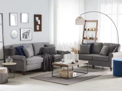 Store Beliani 2-Istuttava Sohva Kangas Vaaleanharmaa Otra