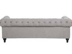 Sale Beliani 3-Istuttava Sohva Kangas Vaaleanharmaa Chesterfield