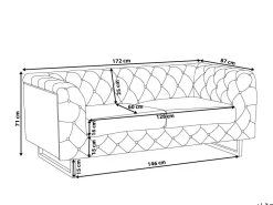 Sohvat<Beliani 2-Istuttava Sohva Kangas Vaaleanharmaa Vissland