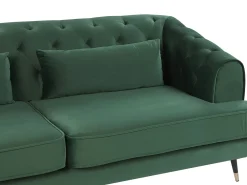 Sohvat<Beliani 3-Istuttava Sohva Kankainen Vihrea Sletta