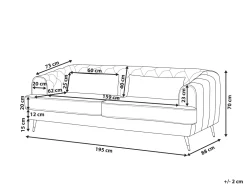 Sohvat<Beliani 3-Istuttava Sohva Kankainen Vihrea Sletta