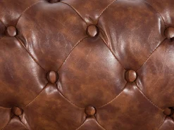 Clearance Beliani 3-Istuttava Sohva Keinonahka Kullanruskea Chesterfield