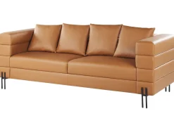 Sohvat<Beliani 3-Istuttava Sohva Keinonahka Ruskea Granna