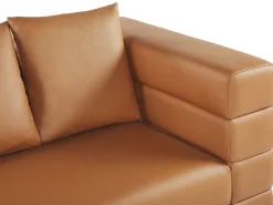 Sohvat<Beliani 3-Istuttava Sohva Keinonahka Ruskea Granna