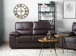 Outlet Beliani 2-Istuttava Sohva Keinonahka Ruskea Vogar