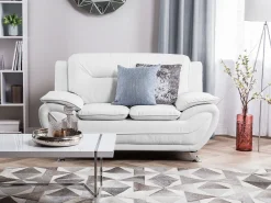 Sohvat<Beliani 2-Istuttava Sohva Keinonahkainen Valkoinen Leira