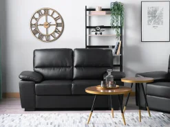 Sohvat<Beliani 2-Istuttava Sohva Keinonahka Musta Vogar