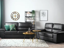 Sohvat<Beliani 2-Istuttava Sohva Keinonahka Musta Vogar