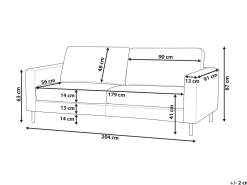 Sohvat<Beliani 3-Istuttava Sohva Musta Savalen