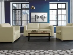 Sohvat<Beliani 3-Istuttava Sohva Nahka Kermanvalkoinen Helsinki