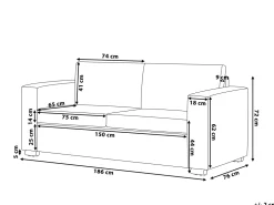 Sohvat<Beliani 3-Istuttava Sohva Nahka Kermanvalkoinen Helsinki