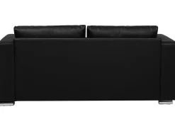 New Beliani 3-Istuttava Sohva Nahka Musta Helsinki