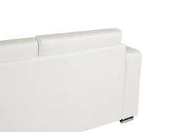 New Beliani 2-Istuttava Sohva Nahka Valkoinen Helsinki