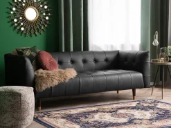 Hot Beliani 3-Istuttava Sohva Nahkainen Musta Byske