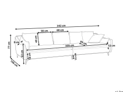 Sohvat<Beliani 4-Istuttava Sohva Sametti Fuksia Aure