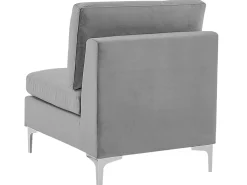 Sohvat<Beliani 3-Istuttava Sohva Sametti Harmaa Evja